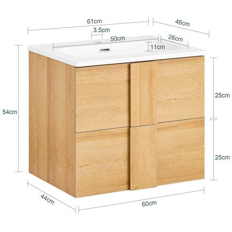 Mobile Base Per Lavabo 61x46x54cm Bzr172-n - Foto 2