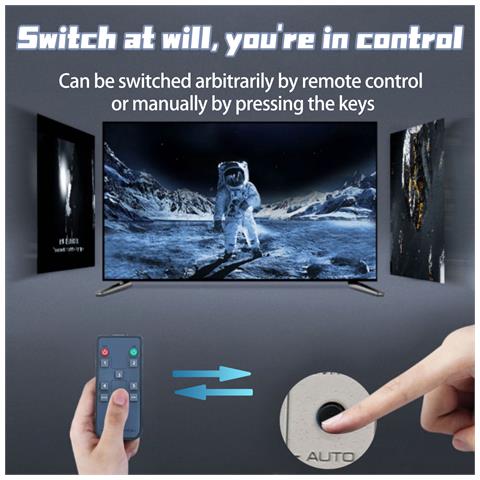Switch Hdmi 5 In 1 Out, 4k@ 60hz Con Estrattore Audio Arc Hdmi 2.0 Hdr E Telecomando Black - Foto 7