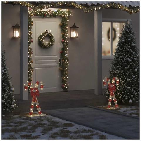 Decorazione Natalizia Bastoncino di zucchero 50LED Bianco Caldo - Foto 2