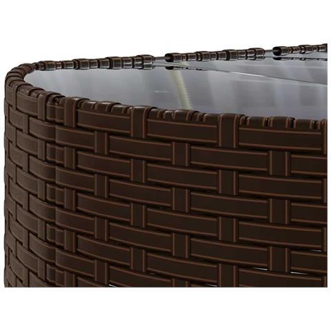 Set Divani da Giardino 10pz con Cuscini in Polyrattan Marrone - Foto 9