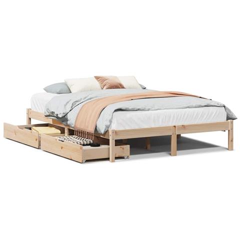 Letto senza Materasso 120x200 cm in Legno Massello di Pino - Foto 1