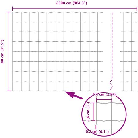 Recinzione Euro 0,8x25 m Acciaio zincato - Foto 8