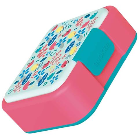 Contenitore Alimentare In Plastica Doppia Parete Con Decorazione Floreale, Blu / Rosa - Foto 2