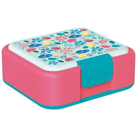 Contenitore Alimentare In Plastica Doppia Parete Con Decorazione Floreale, Blu / Rosa - Foto 1
