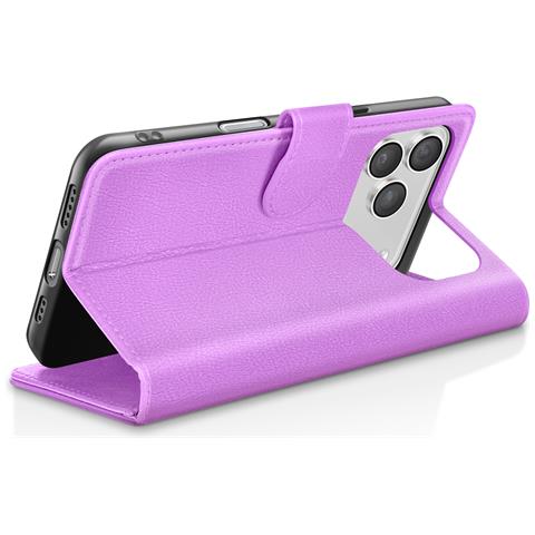Custodia A Portafoglio Per Iphone 17 Pro Con Supporto E Linguetta Magnetica, Viola - Foto 2