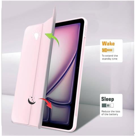 Sonlaryin Custodia Ipad Air 11 2024 Rosa Con Porta Apple Pencil Auto Wake - Foto 2