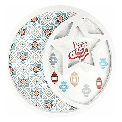 Piatto Bianco Da Dessert Eid Mubarak Piatto Da Portata Ramadan - Foto 1