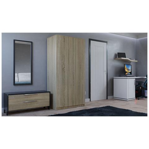 Topeshop SD-90 SON KPL, Quercia, Guardaroba, 7 ripiani, 2 porta/porte, Quercia - Foto 2