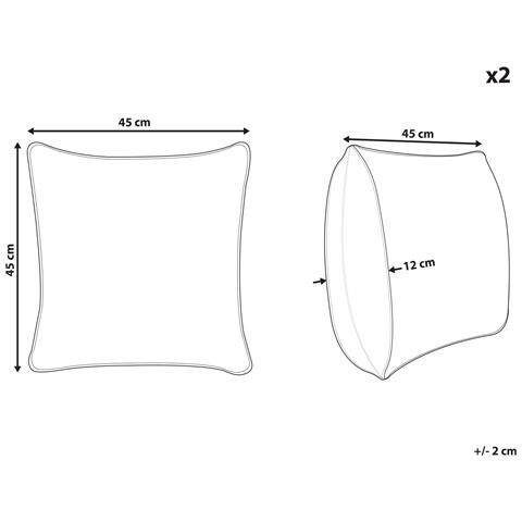 Set Di 2 Cuscini Da Esterno Tranqui Trama Di Piante 45 X 45 Cm Multicolore - Foto 7