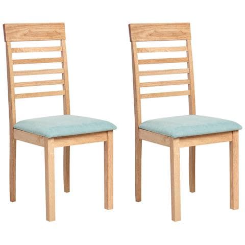 Set Di 2 Sedie Da Pranzo Ortley Legno Marrone Chiaro/verde Menta - Foto 2