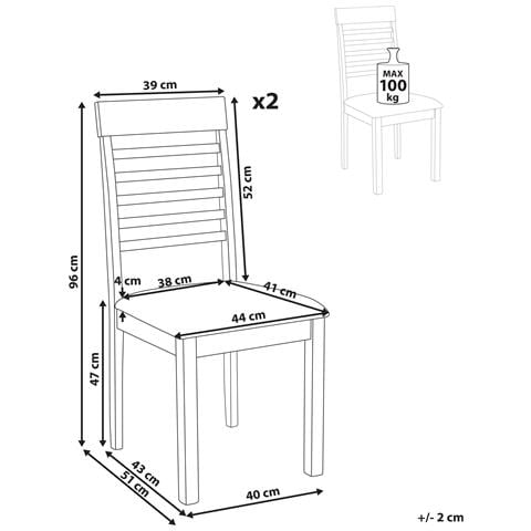 Set Di 2 Sedie Da Pranzo Ortley Legno Marrone Chiaro/verde Menta - Foto 8