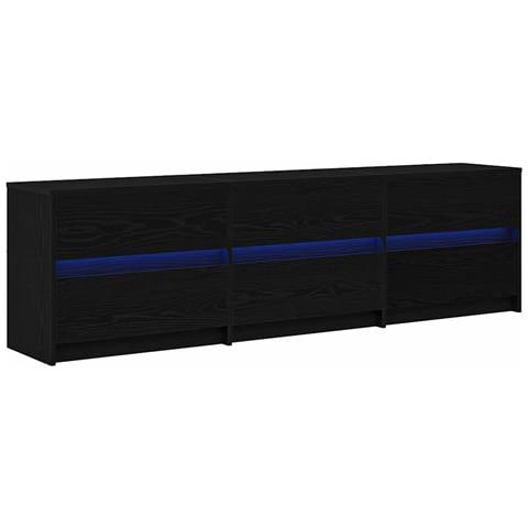 Mobile TV con cassetto Nero 182 x 34 x 50 cm Legno multistrato - Foto 1