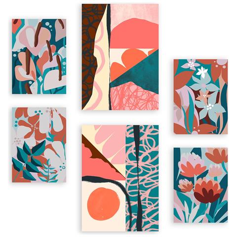 Set Di 6 Stampe Arte Delle Celebrità 2 In Dipinti Decorativi Estetici Astratti Floreali Per Il Tuo Soggiorno, Camera Da Letto, Casa A3 & A4 Senza Cornice - Foto 1