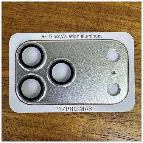 Protezione Obiettivo Fotocamera In Metallo Opaco Compatibile Con Iphone 17 Pro Max - Argento - Foto 2