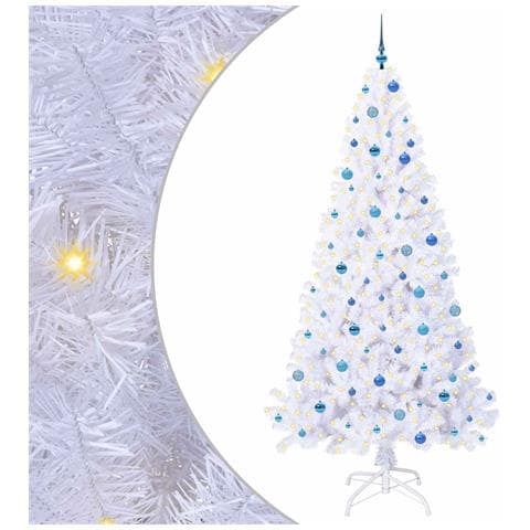 Albero di Natale artificiale Bianco 240 cm PVC e Acciaio - Foto 1