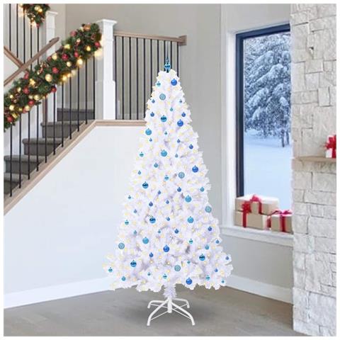 Albero di Natale artificiale Bianco 240 cm PVC e Acciaio - Foto 2