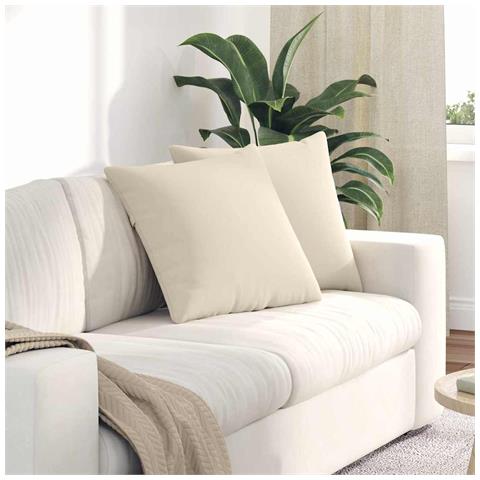 Cuscini da Divano 2 pcs Beige 50 x 50 cm Tessuto - Foto 2