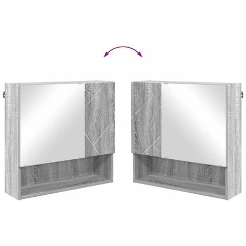 Set di mobili per il bagno con porta 2 pcs Grigio Sonoma - Foto 9