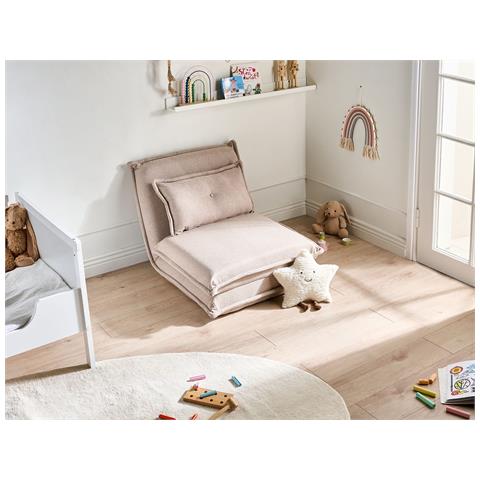 Divano Letto Singolo Dellen Tessuto Beige - Foto 1