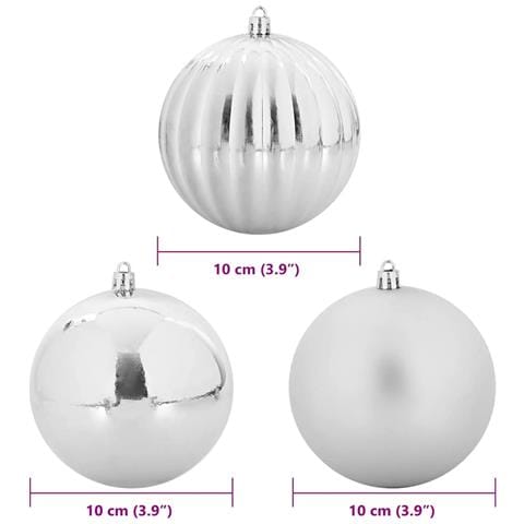 Set di Palle di Natale 15 pcs Argento Plastica - Foto 5