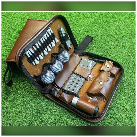 Custodia Marrone In Pelle Pu Per Accessori Da Golf - Kit E Organizer Portatile Per Attrezzi Da Golf - Foto 7