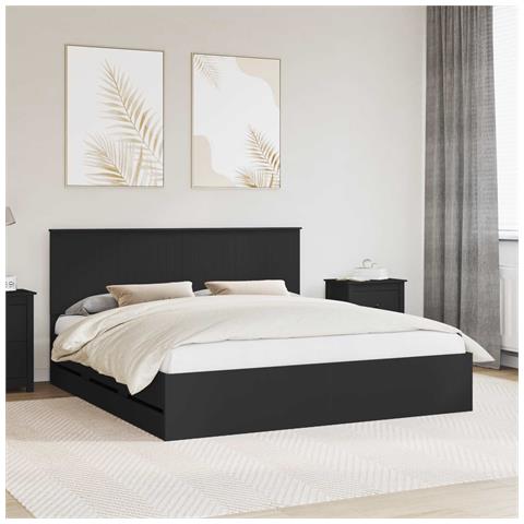 Struttura del letto Nero 180 x 200 cm Legno Ingegnerizzato - Foto 2