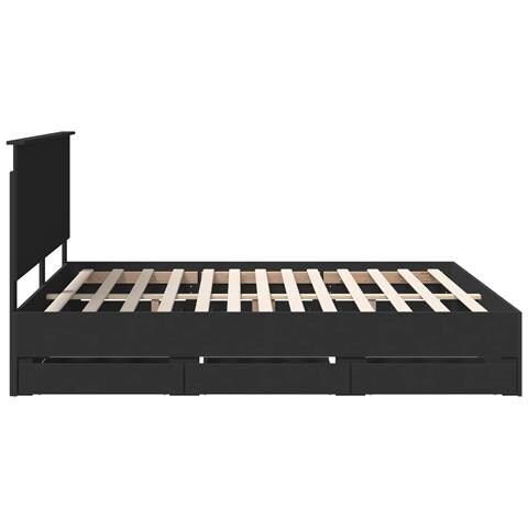 Struttura del letto Nero 180 x 200 cm Legno Ingegnerizzato - Foto 9