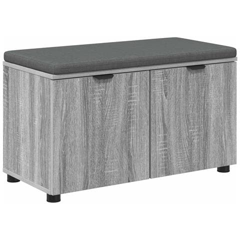 Panca per ingresso con cuscino Sonoma grigia 80 x 38 x 46 cm - Foto 1