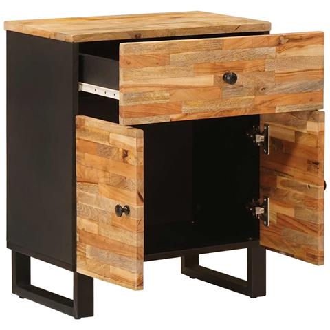 Mobiletto da Letto con cassetto Marrone 50 x 33 x 60 cm - Foto 2