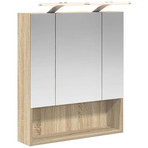Mobiletto per specchio da bagno Rovere Sonoma 60 x 14.5 x 70 cm - Foto 1