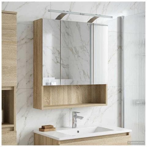 Mobiletto per specchio da bagno Rovere Sonoma 60 x 14.5 x 70 cm - Foto 2