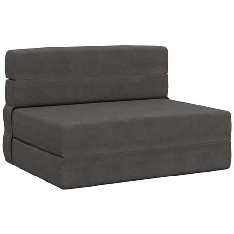 Divano Letto Pieghevole Grigio Scuro 70 x 72 x 60 cm Tessuto - Foto 1