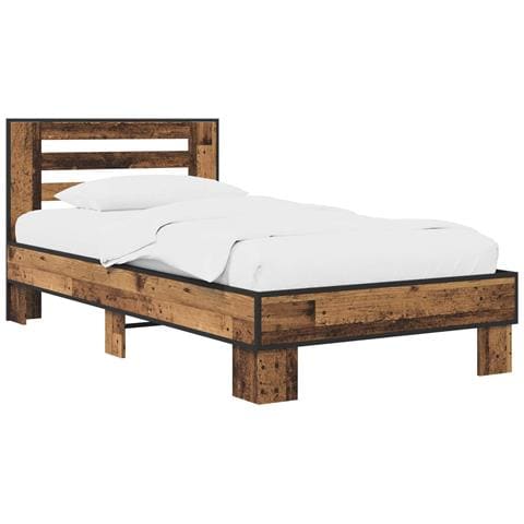Struttura letto con testata Legno antico 80 x 200 cm - Foto 1