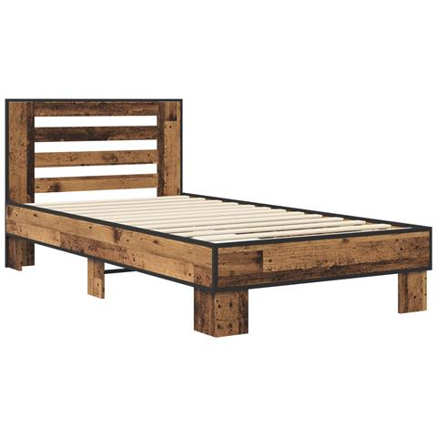 Struttura letto con testata Legno antico 80 x 200 cm - Foto 2