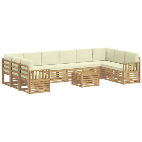Set di divani da esterno 8 pcs Bianco e Crema 59 x 59 x 37 cm - Foto 1