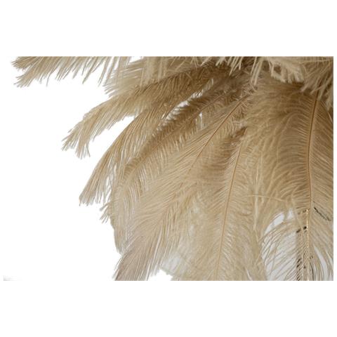 Lampada Da Tavolo Palm Cammello In Metallo Dorato Con Piume Di Struzzo - Foto 2