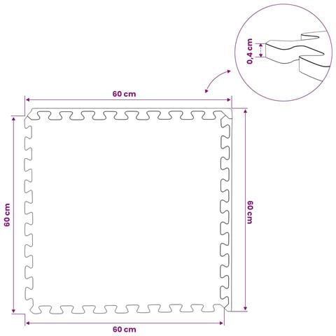 Tappeti 50 pz Nero 18 m² Schiuma EVA - Foto 9