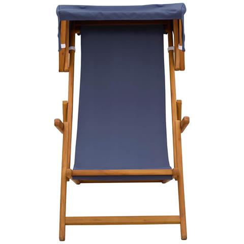 Lettino 2 pcs 3 Posizione Legno di Eucalipto Massello Blu - Foto 2