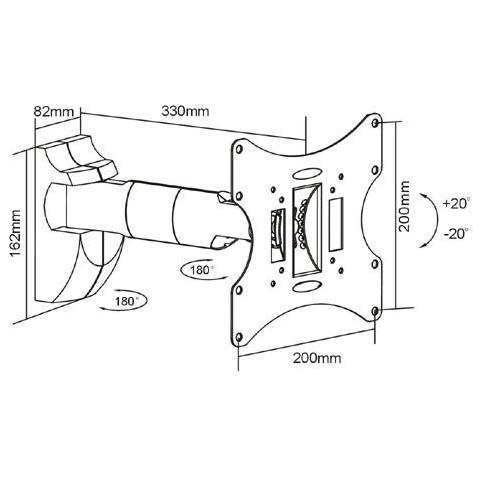 Flexo 40-200 Supporto a Parete per Schermi LED / LCD / PLASMA 10-40'' Portata Max 30Kg - Foto 2