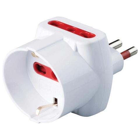 Adattatore Triplo Schuko Sicurezza - 10a+t Bianco - Foto 4