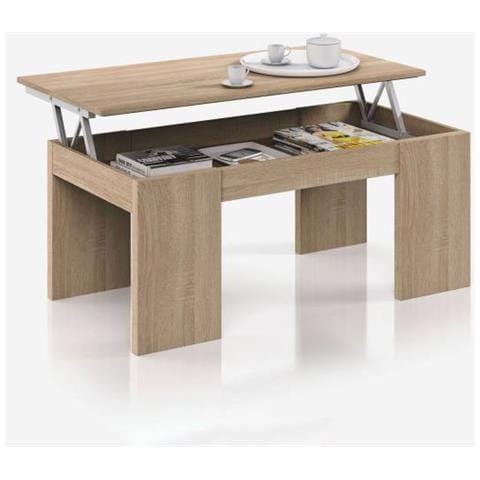 Fores Tavolo Tavolino Contenitore Basso Da Caffè Con Ripiano