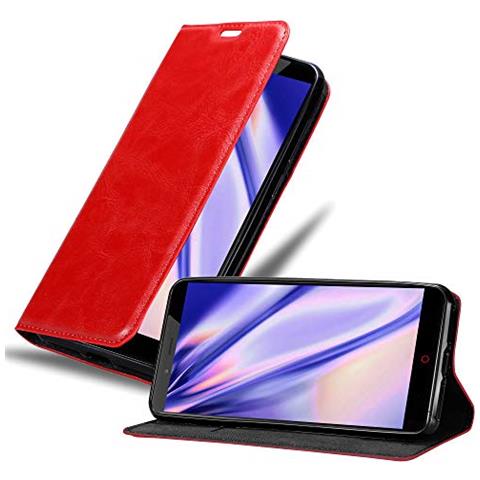 Custodia Compatibile Con Zte Nubia Z11 Max In Rosso Mela - Coperchio Protettiva Con Chiusura Magnetica, Funzione Stand E Tasca Per Le Carte - Foto 1