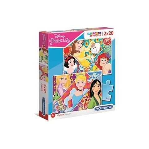 24766 - Supercolor Puzzle - Disney Princess - 2 X 20 Pezzi - Made In Italy - Puzzle Bambini 3 Anni + - Foto 2