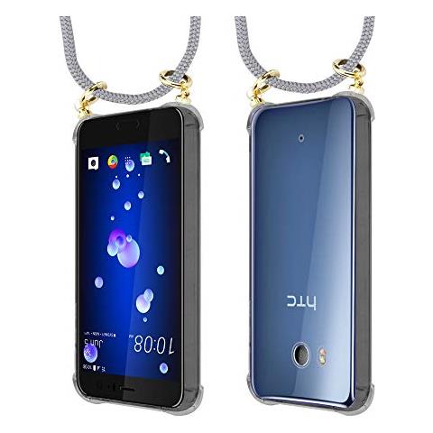 Cadorabo Catena Di Telefoni Cellulari Compatibile Con Htc Ocean / U11 In Grigio Argento - Coperchio Protettivo In Silicone Con Anelli D'oro, Cinturino In Corda E Custodia Staccabile - Foto 2