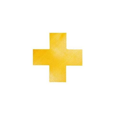 Segnaletica Da Pavimento Forma ""croce"" Ral 1003 Giallo 15x15 Cm Conf. 10 Pezzi - 170104 - Foto 1
