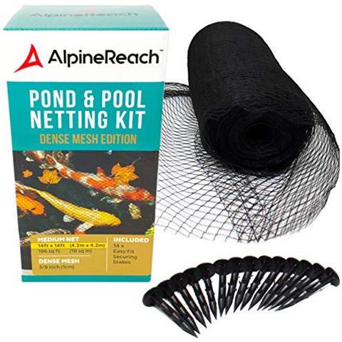 Koi Pond Rete Kit 4.5m X 4.5m - Dense Maglia Fine Heavy Duty Stretch Stagno Copertura Della Rete Per Le Foglie - Protegge Koi Fish Da Blue Heron Uccelli Gatti Predators Protezione Uv Stakes Inclusi - Foto 1