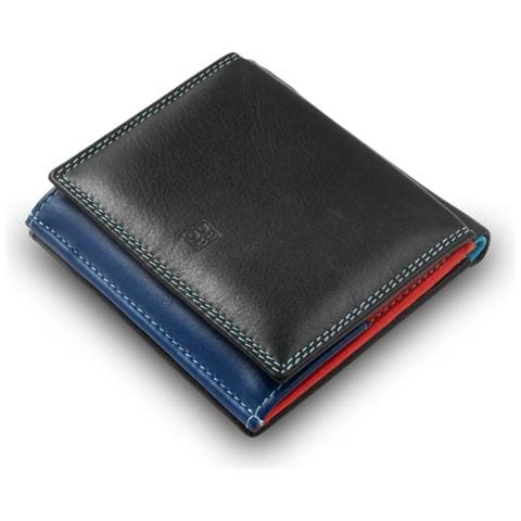 Portafoglio di pelle multicolore porta carte e monete Nero - Foto 7