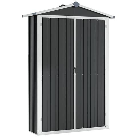 Capanno Da Giardino Antracite 107,5x46x183cm In Acciaio Zincato - Foto 1