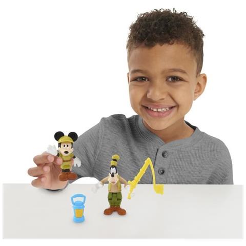 Topolino, 2 Personaggi Snodabili 7,5 Cm Con Accessori, Tema Camping, Gioco Per Bambini Dai 3 Anni In Su, Mcc043 - Foto 1