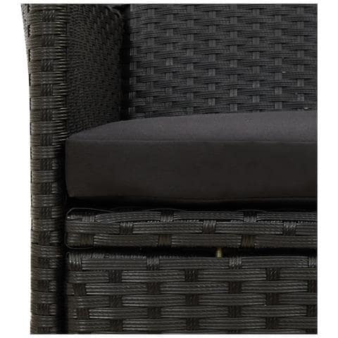 Set Mobili Da Giardino 5 Pz Con Cuscini In Polyrattan Nero - Foto 2